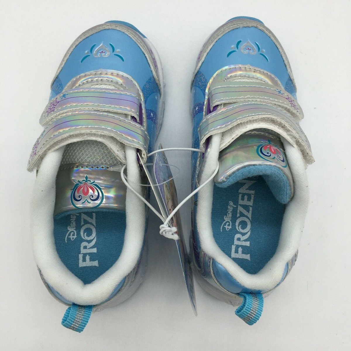 Disney Baby Toddler Frozen Blue and Silver Elsa Ana Olaf Sneakers