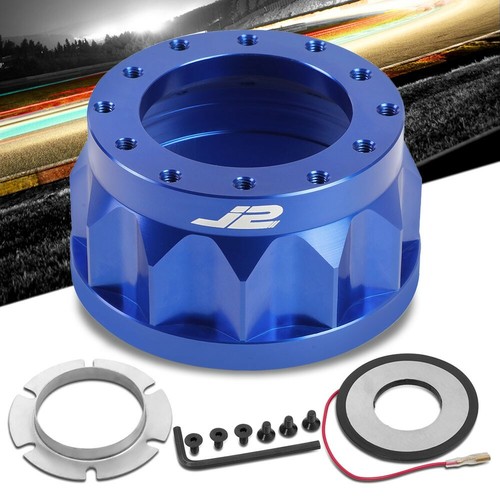 J2 Aluminum Blue Gear Style 6Bolt Steering Wheel Hub Adapter For 8891