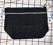 The Sak Black Knit Crochet Mini Pouch Bag Clutch Cosmetic Bag