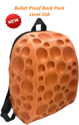 Bullet Proof Backpack Lunar Nightglow Level IIIA Orange Moon 3D Crater Stylish
