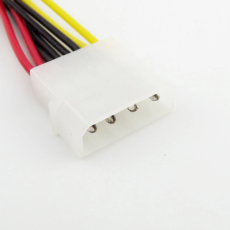 100x IDE Male 4Pin Molex to 2xSATA Splitter Female Angle HDD Power Adapter Cable - Image 4 of 4