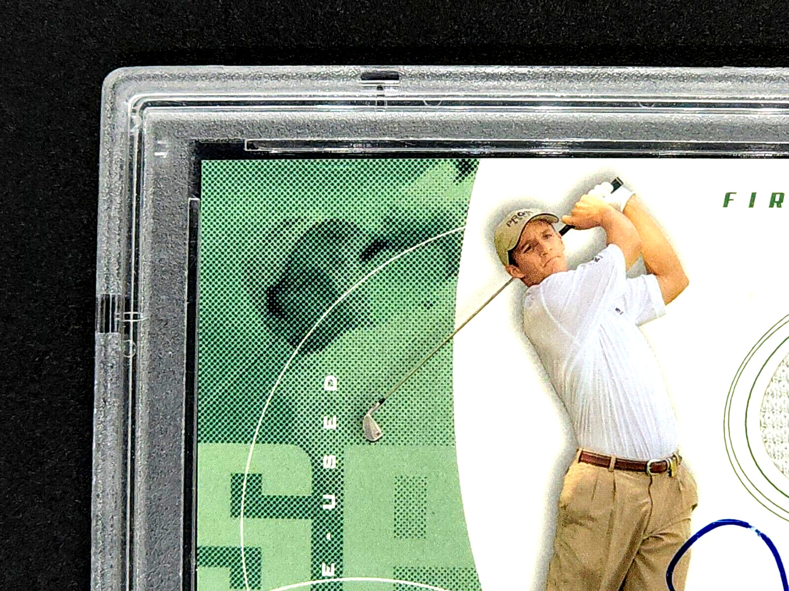 2002 Upper Deck SP GameUsed Golf 63 David Gossett RC RPA Auto Shirt PSA 10 POP 6 view 9