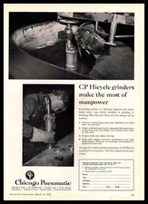 1958 Chicago Pneumatic Tool Company New York Hicycle Grinders Vintage Print Ad