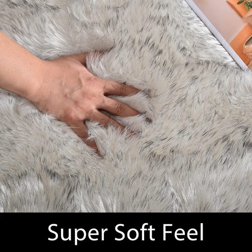 Latepis Faux Fur Sheepskin Area Rugs Soft Shaggy Carpet for Living Room Bedroom - Picture 123 of 219
