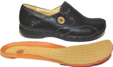 CLARKS Unstructured Women Shoe Brown Leather SlipOn Loafer Button Loop 7