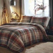 Image of Duvet Cover Bedding Set Connolly 100% Brushed Cotton Dreams & Drapes Red