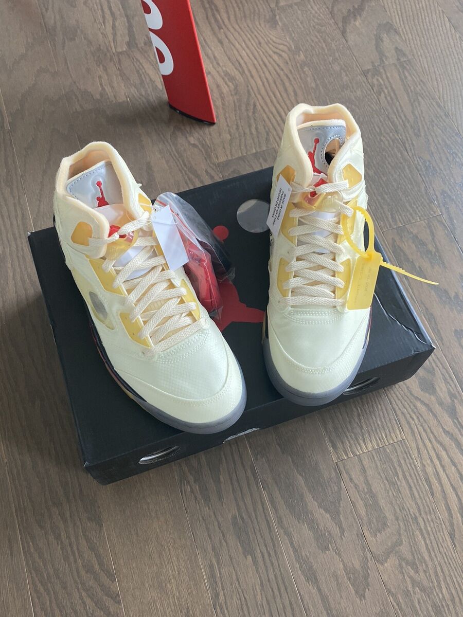 Nike Air Jordan 5 OFF-WHITE 'Sail' Signed & Designed by Virgil