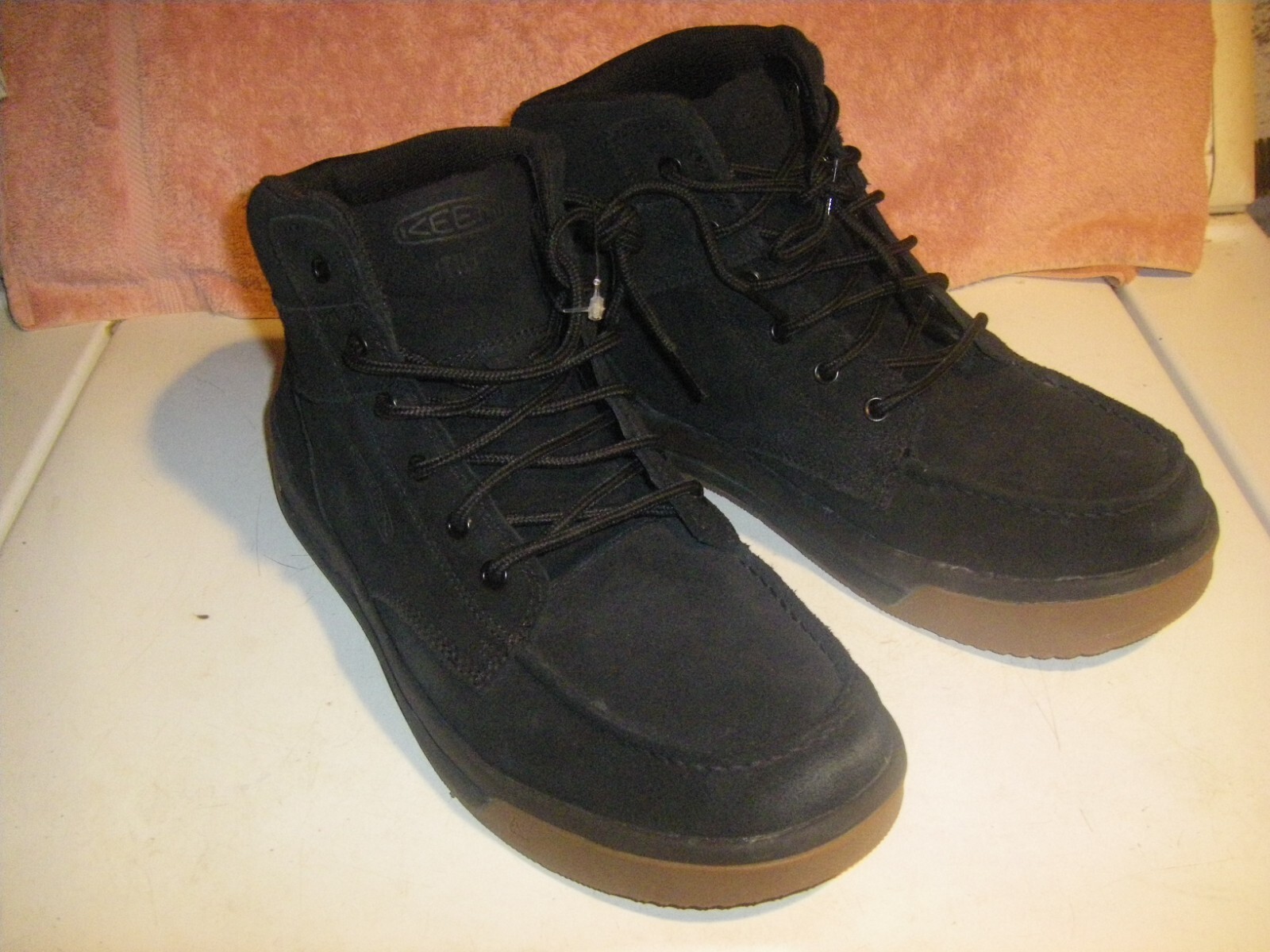 Keen Utility Shoes Uomo Taglia 12D Nero Scamosciato Stivali Chukka da Lavoro