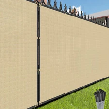 Sand 4FT Privacy Fence Screen Windscreen Mesh Shade Cover Garden Balcony Yard