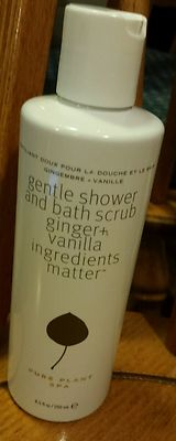 Pure Plant Spa Ginger & Vanilla Gentle Shower and Bath Scrub 8.5 Oz NEW