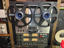 Pair Akai Black Nab 10.5" Reels And Silver Hub Adapters Also For Pioneer, Teac