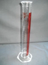 Kimax Class B Glass 500mL Red Stripe TD Graduated Cylinder, 20024-D, Chipped