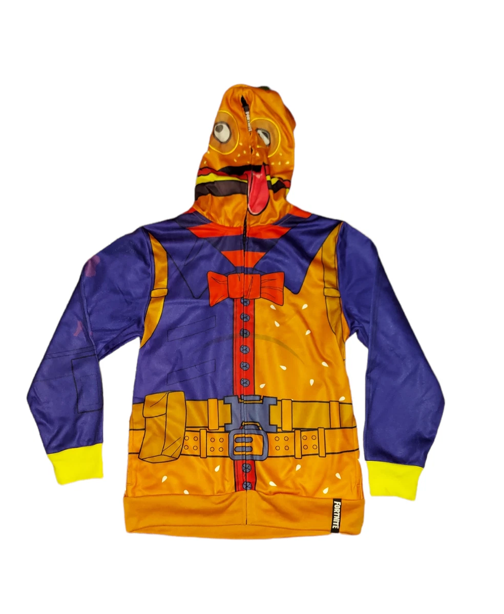 Fortnite Boys Hoodie Jacket Full Zip Face Mask Beef Boss Durr