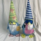 2 Pcs Summer Spring Gnome Plush with Beach Summer Decorations Weighted Standing