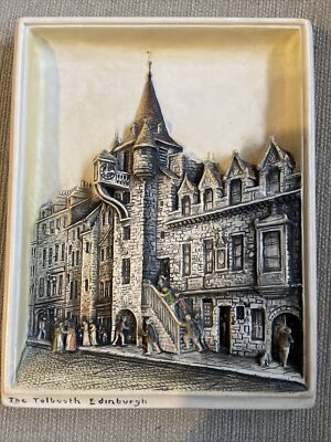 Bossons IVOREX 3D Wandrelief - THE TOLBOOTH EDINBURGH handbemalt 9  x 7  selten