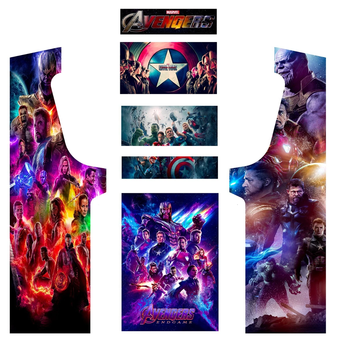 Stickers Pour Borne D'arcade – Thème Avenger Marvel – Déco Bornes EURO