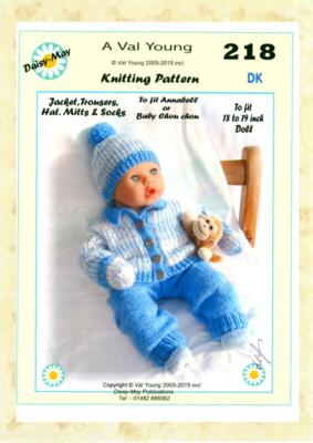  PUPPEN STRICKMUSTER für ANNABEL oder 18''''/19'''' Puppe Nr. 218 von Daisy May