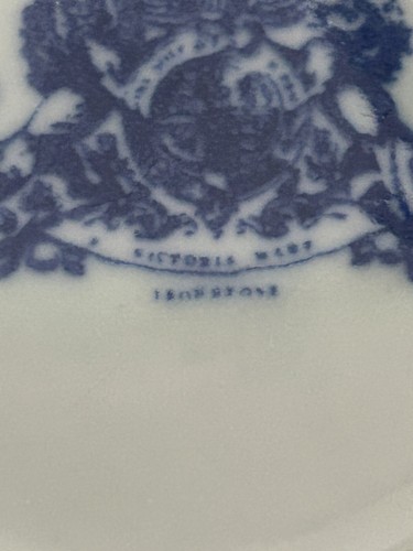 Vintage Victoria Ware Ironstone Flow Blue Cheese Dish / Cover - Picture 7 of 18
