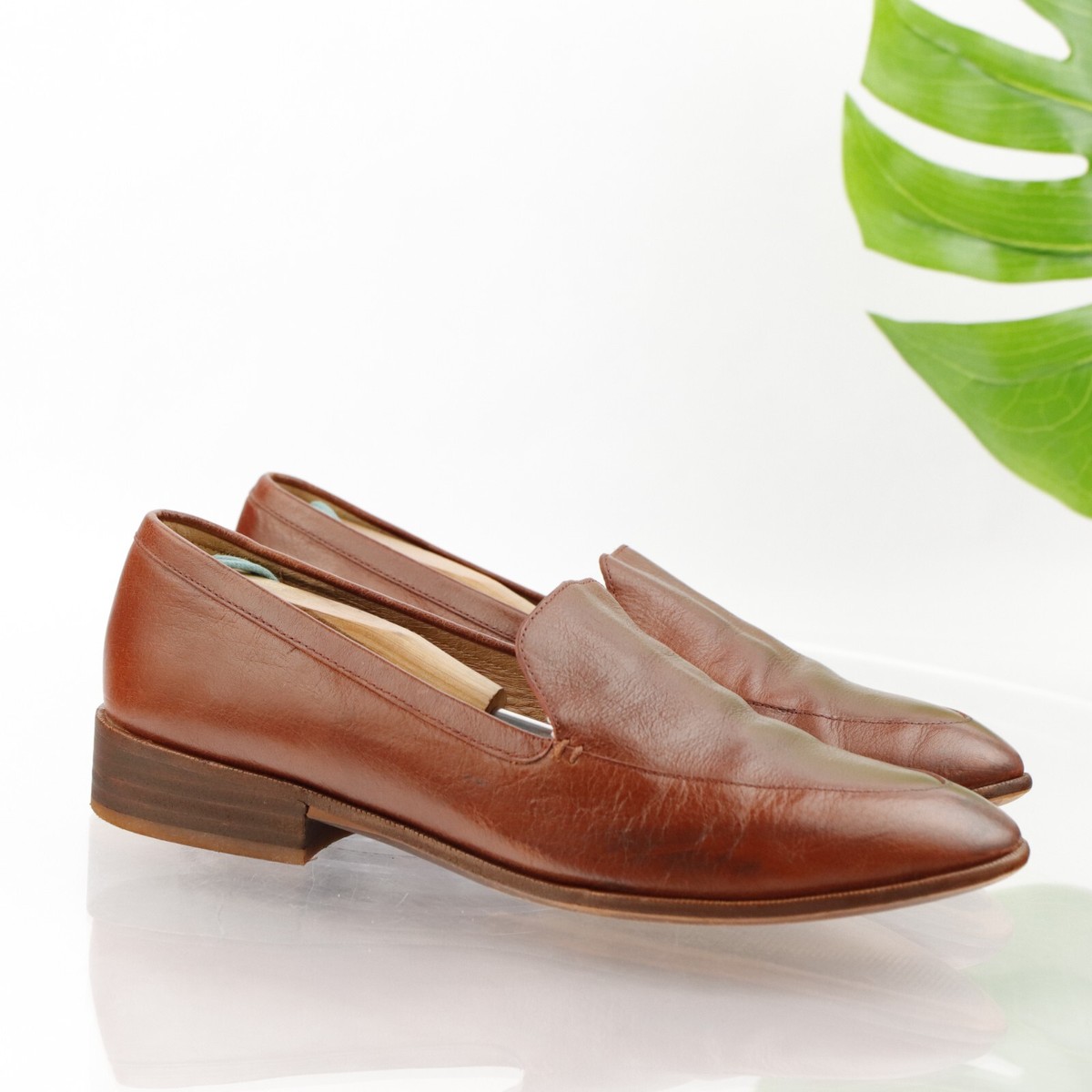 Madewell Womens Frances Loafer Size 10 Cognac Tan Leather Flat