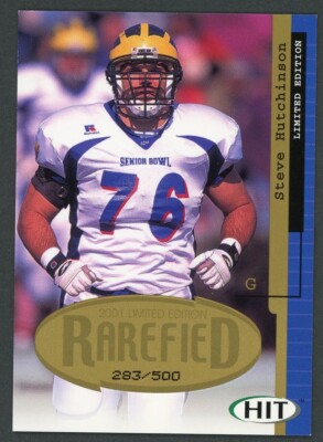 2001 SAGE Hit Rarefied Gold #R25 Steve Hutchinson /500 RC Seahawks/Vikings HOFer