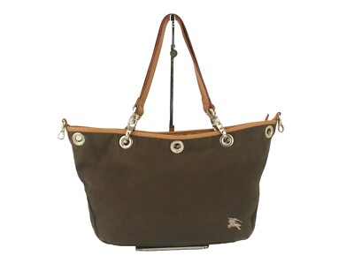 Burberry Blue Label Canvas & Leather 2 Way Shoulder Bag Hand Burberry Blue Label Canvas & Leather 2 Way Shoulder Bag Hand