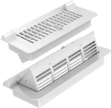 2PCS White Floor Vent Cover 4" x 10" in Adjustable Deflectors For Office Ceiling