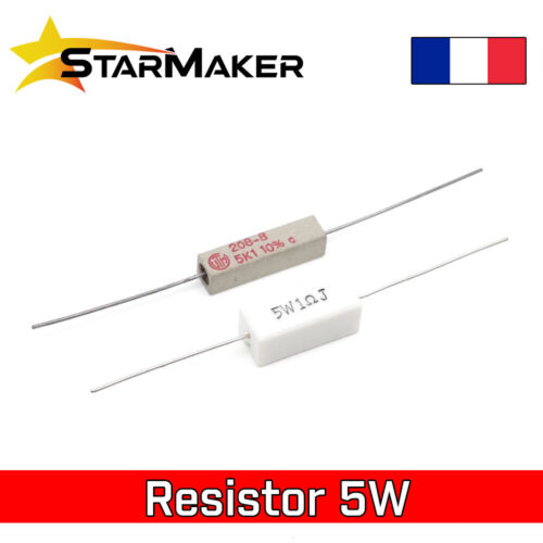 Résistance de puissance 5W 0.22 ohm à 10K Resistor ciment céramique - Zdjęcie 1 z 3