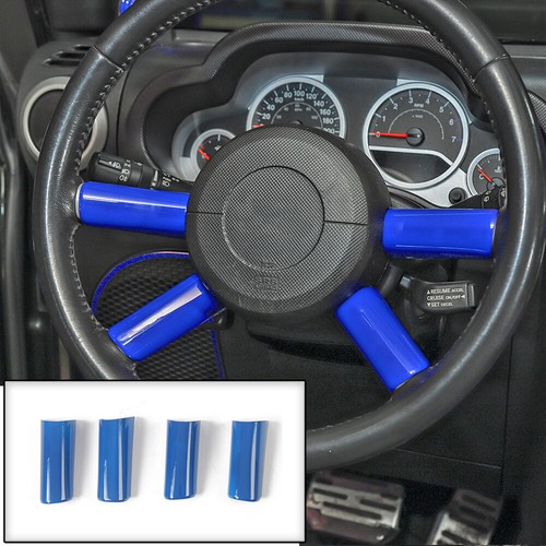 Blue Center Console Interior Decoration Covers for Jeep Wrangler JK JKU 2007-10 - Picture 7 of 10