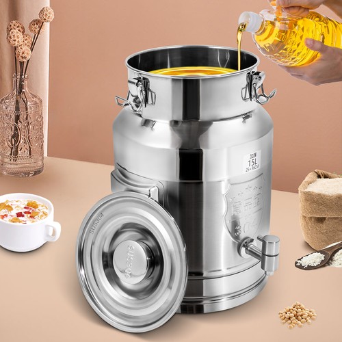 Contenedor de cubo de transporte de barril de bebidas para alimentos lata de leche de acero inoxidable de 15 L - Imagen 15 de 16