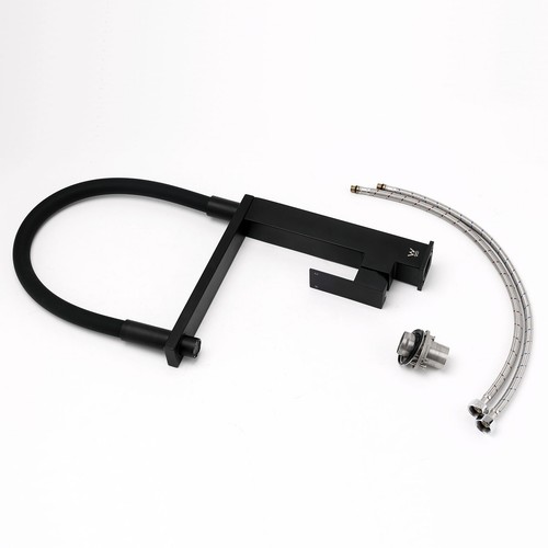 Matte Black Square Bathroom Wall Spout Basin Mixer Tap Shower Head Grate Waste - Picture 16 of 198