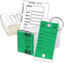 Versa-Tags 250 Key Tags & Rings Plus 100 stock stocker Kleer-Bak Window