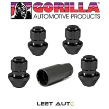 Gorilla Wheel Locks, 14mm x 1.50, Factory Style Bulge, Black, 14x1.5, 96641BDX