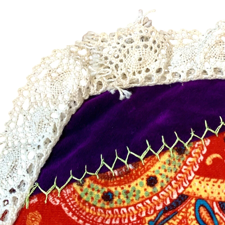 Crazy Quilt Centerpiece Mat Placemat Handmade Patchwork Art Boho Granny Core - Image 2 of 4