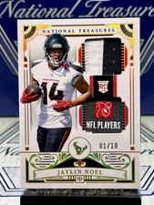 2025 National Treasures Jaylin Noel Rookie Gold Holo Dual-Patch,/10, NFL MEM⭐️🔥