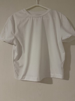 SHEIN Damen T-Shirt Basic uni weiß Kurzarm Rundhals Pullover Gr. XS