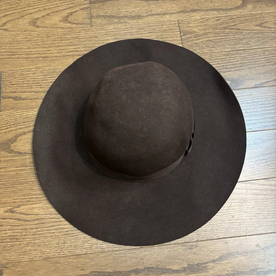 De colección Polo Ralph Lauren Sombrero Para Mujer Sol Rodeo Derby Lana Marrón Vaquero Western Foto 4 de 4