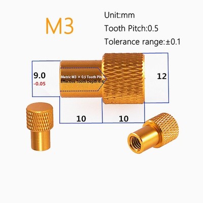 M3/4/5/6 Blind Hole Knurled Thumb Nuts Aluminium Alloy High Type Hand Grip Knobs
