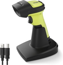 Inateck 2D Barcode Scanner W/2.4G Receiver Cradle 180Day Battery Tough 2.4G BT