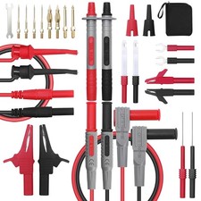 28 Pcs Multimeter Test Leads Kit with Replaceable Gold-Plated Multimeter Probes,