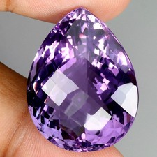 Pear Natural Top Rich Purple Amethyst Uruguay 51.15 Ct 28.5x22mm Jumbo Gemstone