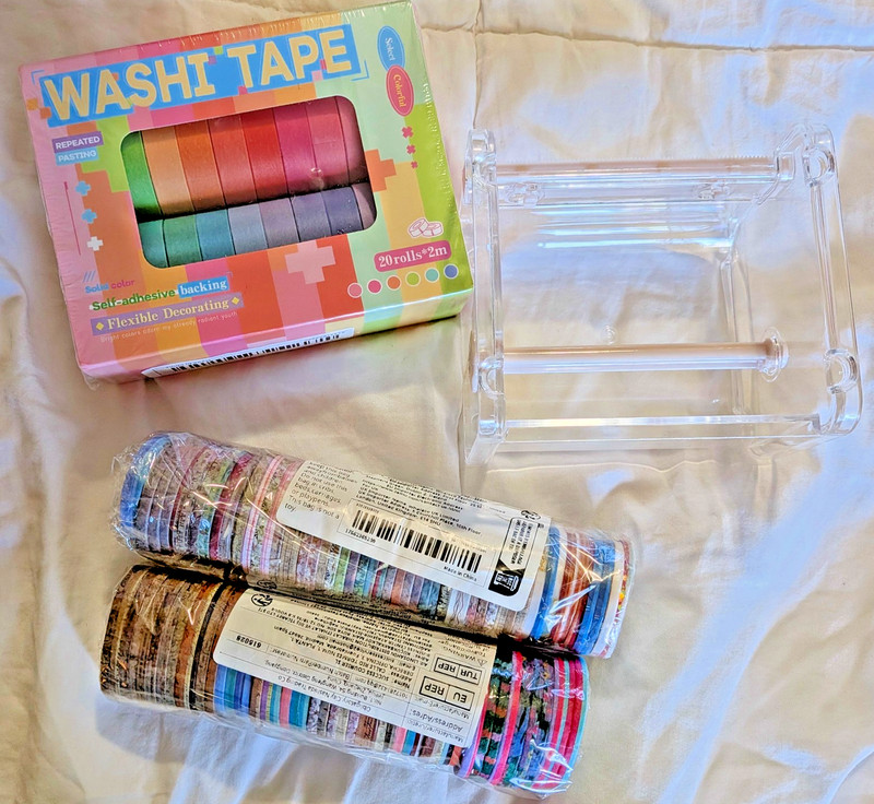 HUGE LOT of Washi Tape and multi-roll dispenser / more than 125 rolls of rainbow