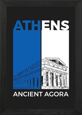 Athen Antike Agora Gerahmtes Wandbild Poster Leinwanddruck Bild