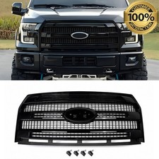 For 2015-2017 Ford F-150 F150 Platinum Shadow Black Front Grille Wo Camera Hole