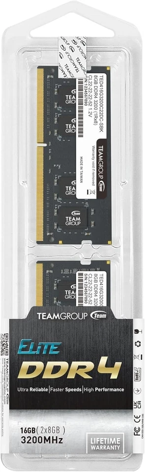 TEAMGROUP Elite DDR4 16GB Kit (2 x 8GB) 3200MHz PC4-25600 CL22 Unbuffered Non-EC - Image 2 of 4