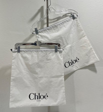 Chloe Paris White Cotton Medium Storage Travel Set Of 2 Dust Bags 15.5"X 15 3/4"