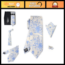 Men's Tie Gift Set - Stylish Tie, Pocket Square  Cufflinks for Formal Events