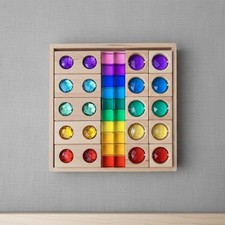 40 Pieces Acrylic Crystal Blocks Educational Translucent Rainbow Cubes Sensory