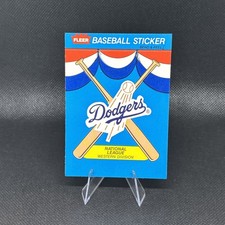 1989 Fleer Team Stickers Los Angeles Dodgers