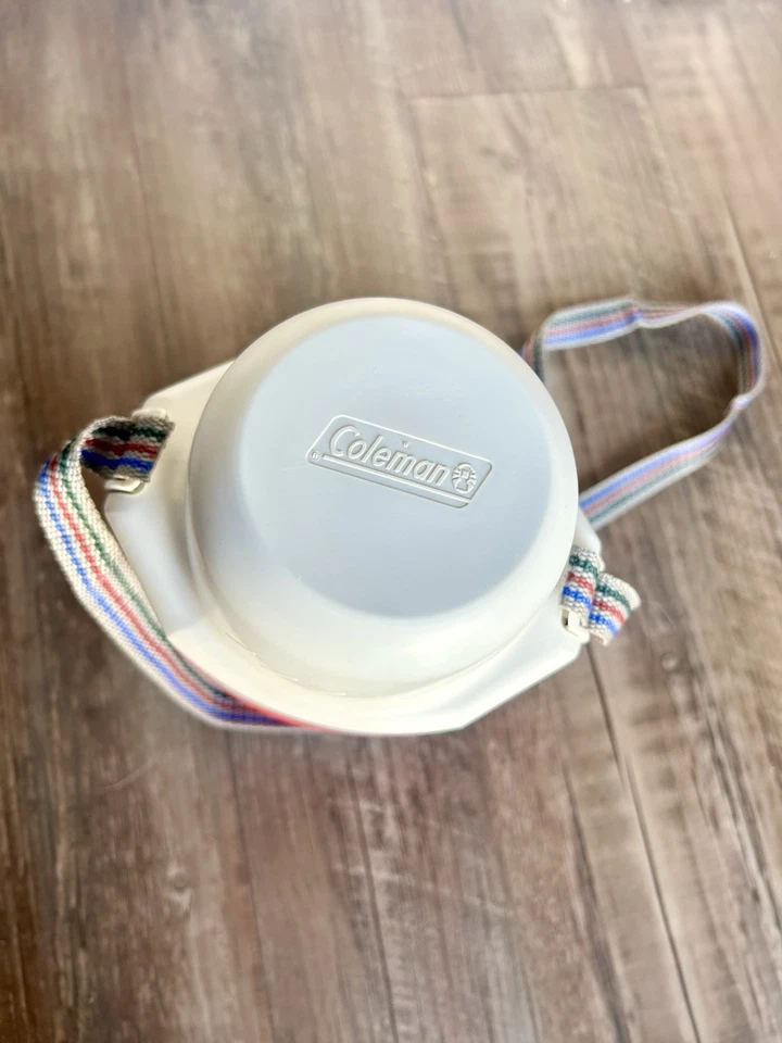 Jarra cantimplora de agua Coleman vintage roja blanca con caño y correa de transporte 5516 Foto 4 de 4