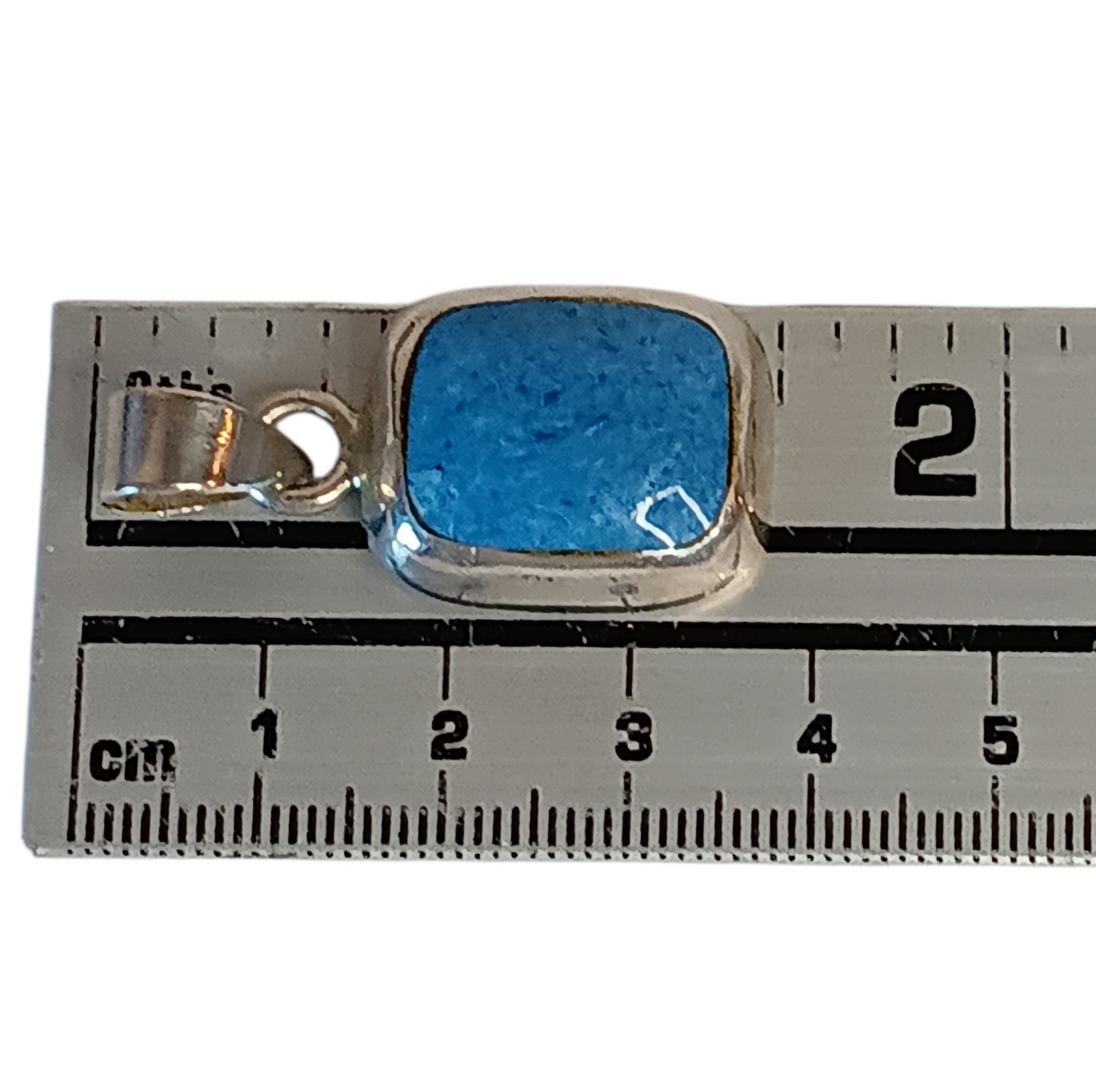 Large Sterling Silver Rectangle Blue Turquoise Co… - image 8